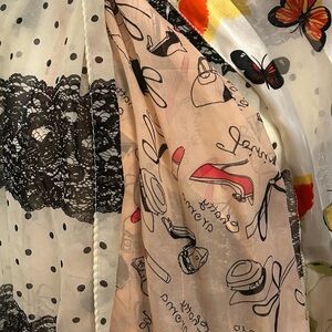 Chic Polka Dot and Graphic Print Scarf